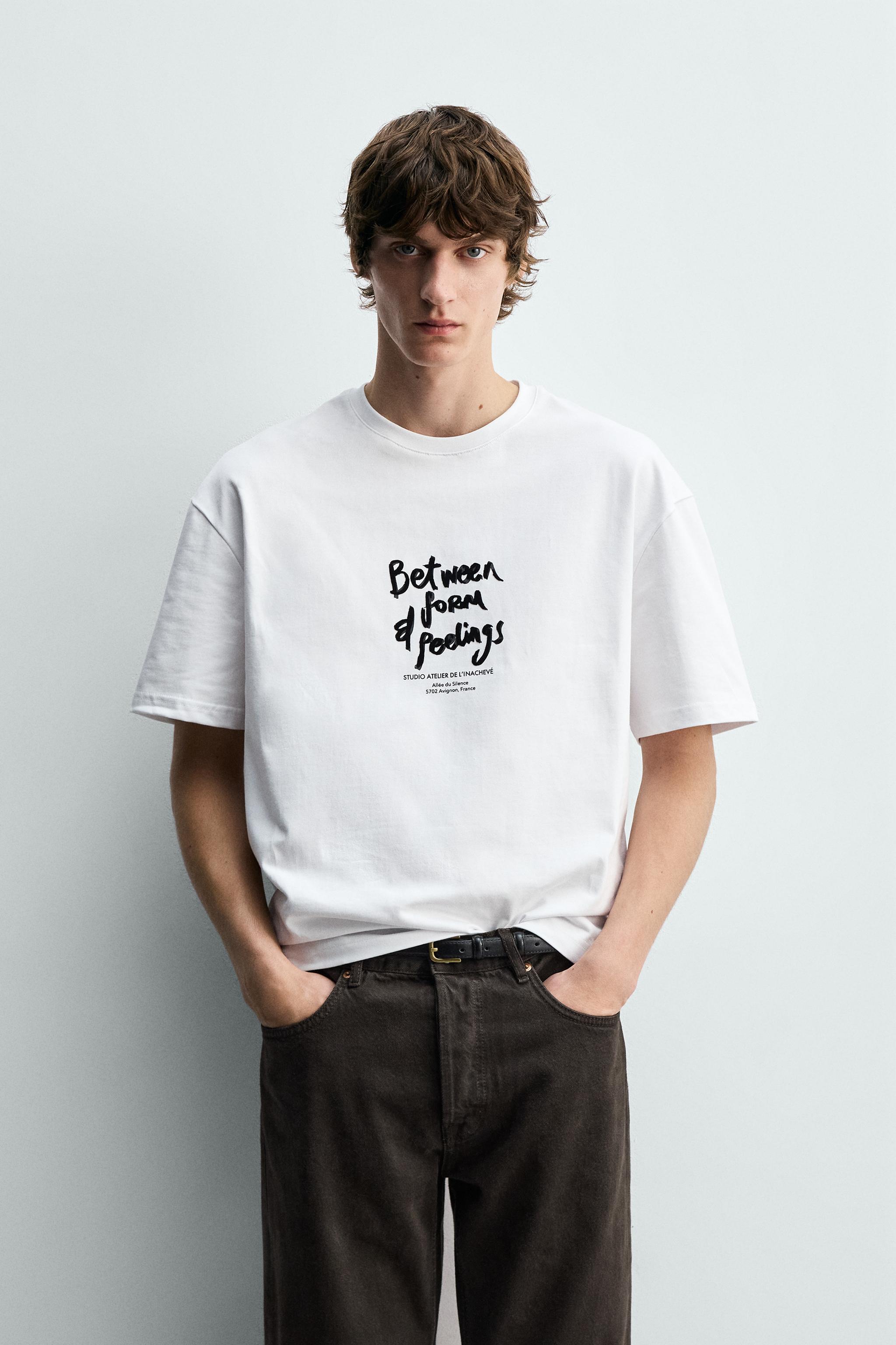 T-SHIRT INSCRIPTION TEXTURÉE